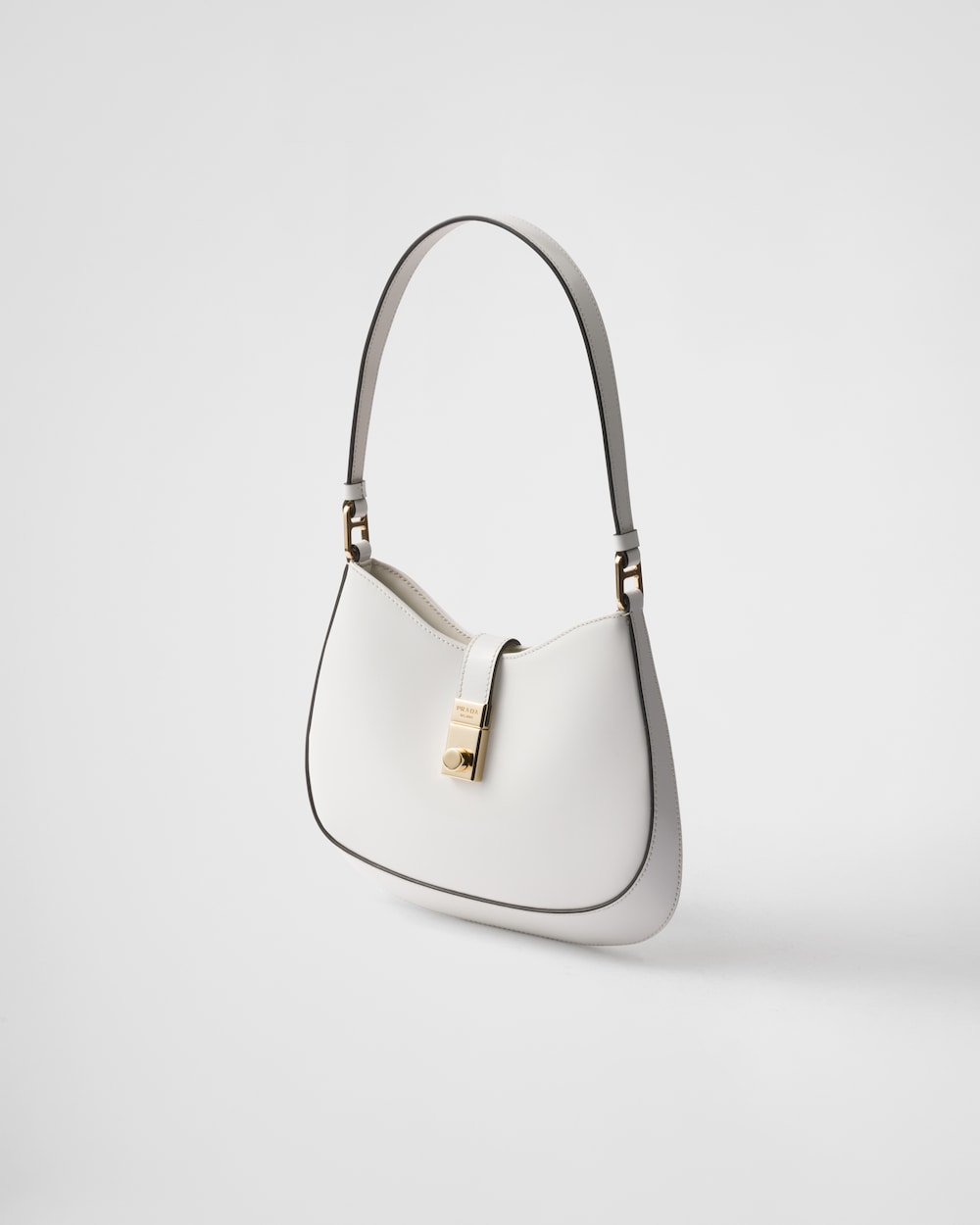Prada Cleo Brushed Leather Shoulder Bag With Clasp Closure - Image 2